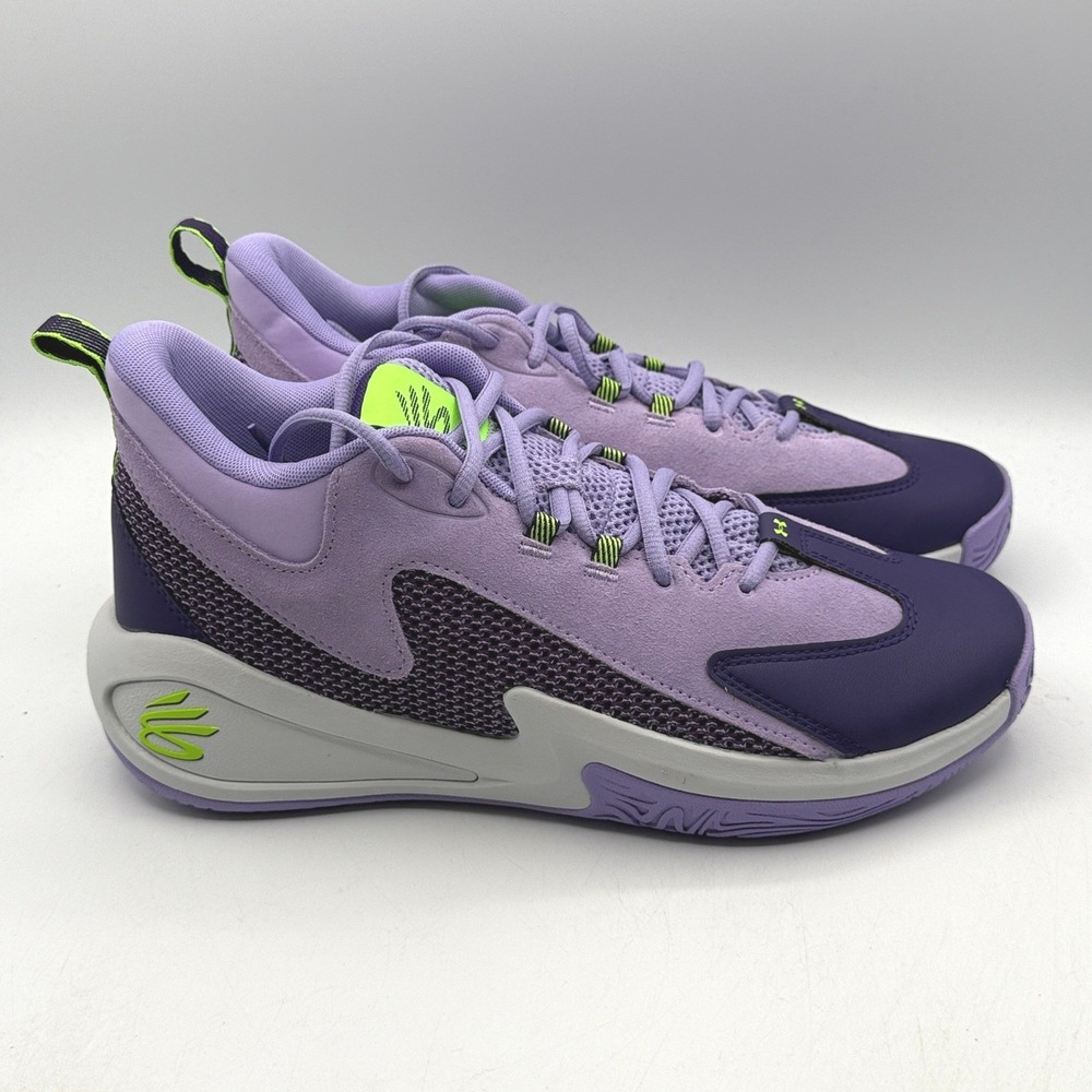 Under Armour Curry 3Z 25 SDE Mens 11 Purple Lime Green Basketball 6000750-538